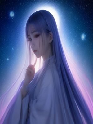 91漫画奇幻冒险漫画封面，魔法少女在星空下召唤神龙，绚丽奇幻色彩充满想象力